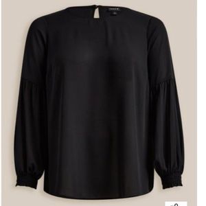 Torrid Black Georgette Blouson Sleeve Blouse